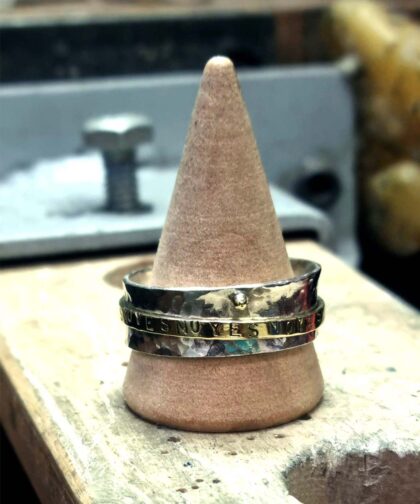 silver spinner ring