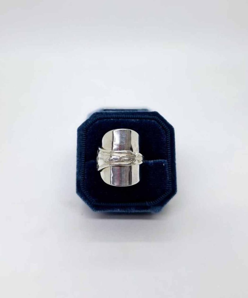 Antique sterling silver spoon ring